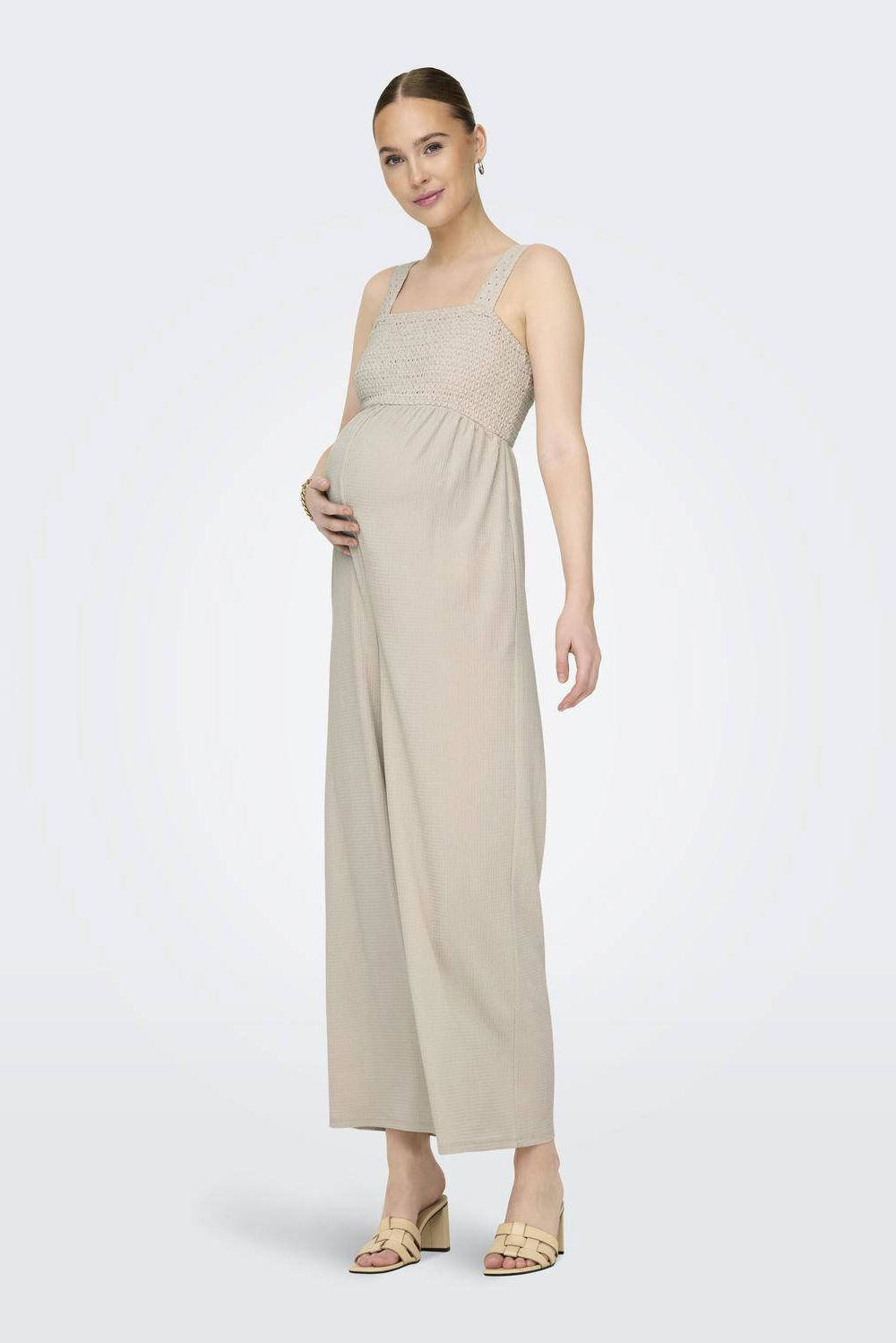ONLY MATERNITY zwangerschapsjumpsuit OLMELISE beige