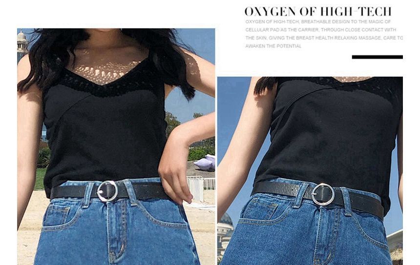 Baoinie - Denim shorts met hoge taille en opgerolde zoom