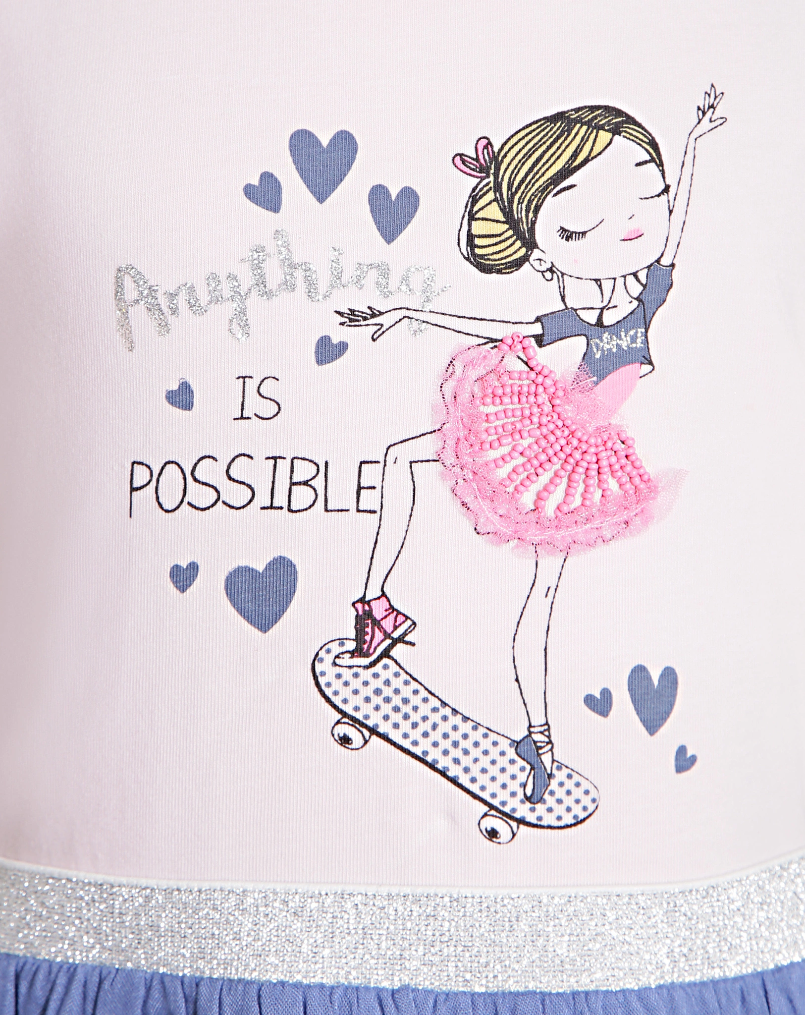 Kurzarm-Kleid SKATER GIRL in rose