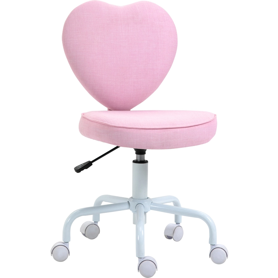 HOMCOM Schreibtischstuhl in Herzform rosa