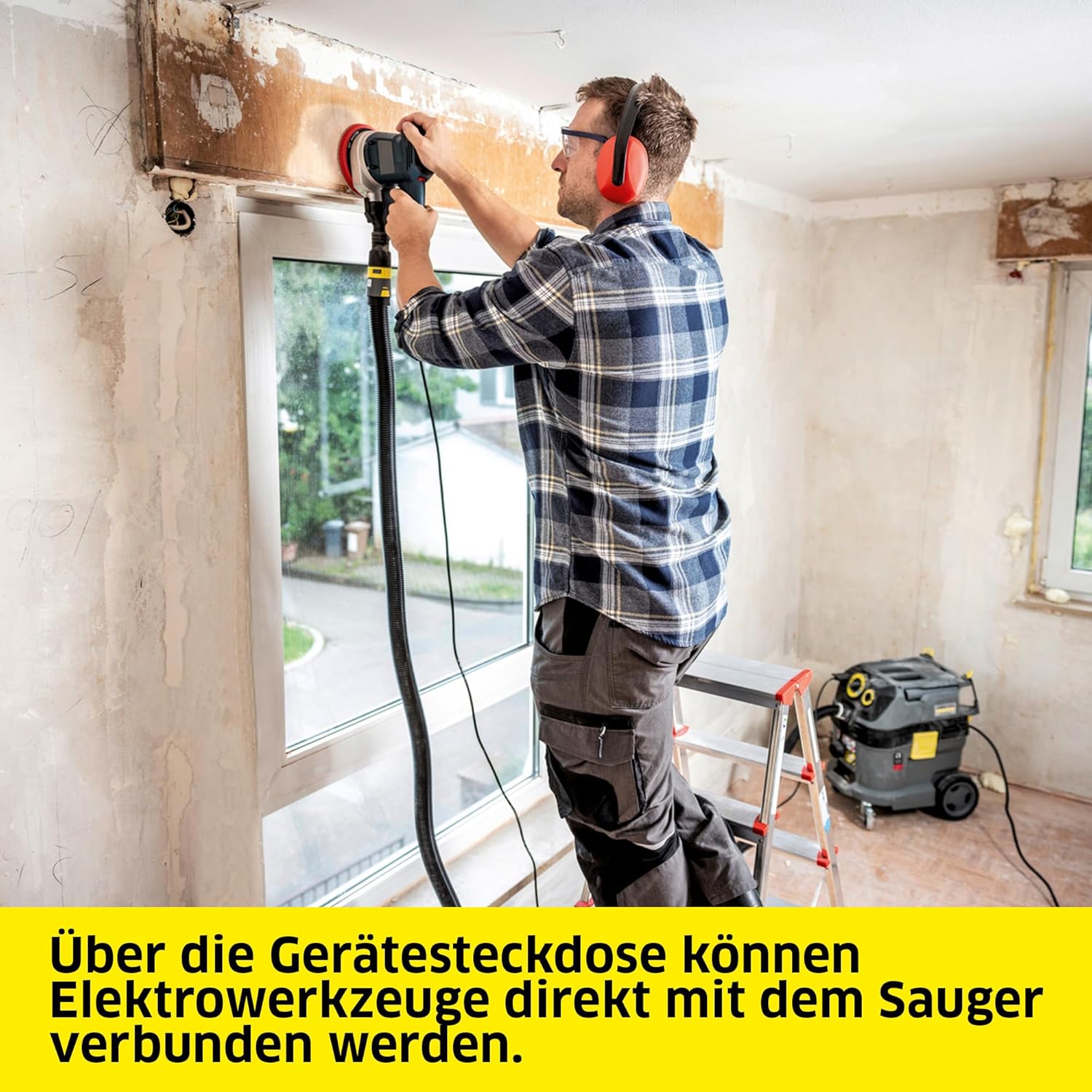 Kärcher Nass- und Trockensauger NT 30/1 Tact Te H, Leistung: max. 1380 W, autom. Filterreinigung, Kunststoffbehälter: 30 l, Saugschlauch: 4 m, breite Nass-/Trockenbodendüse (360 mm), Gerätesteckdose