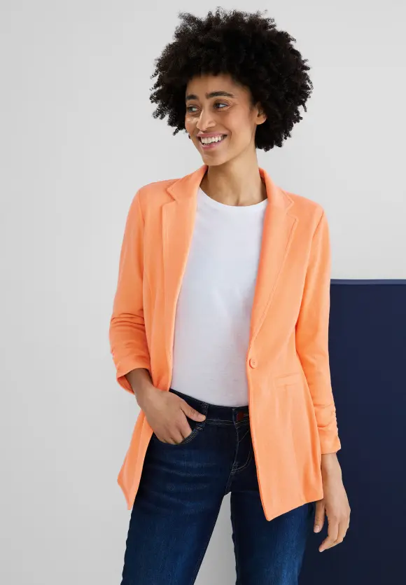Longblazer mit Raffung - soft juicy mandarine