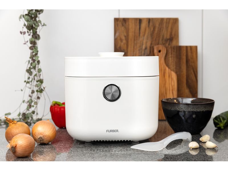 FURBER Reiskocher SAN Induktion 3 L, Weiss Innovative Technologie für perfekt gekochten Reis im Handumdrehen