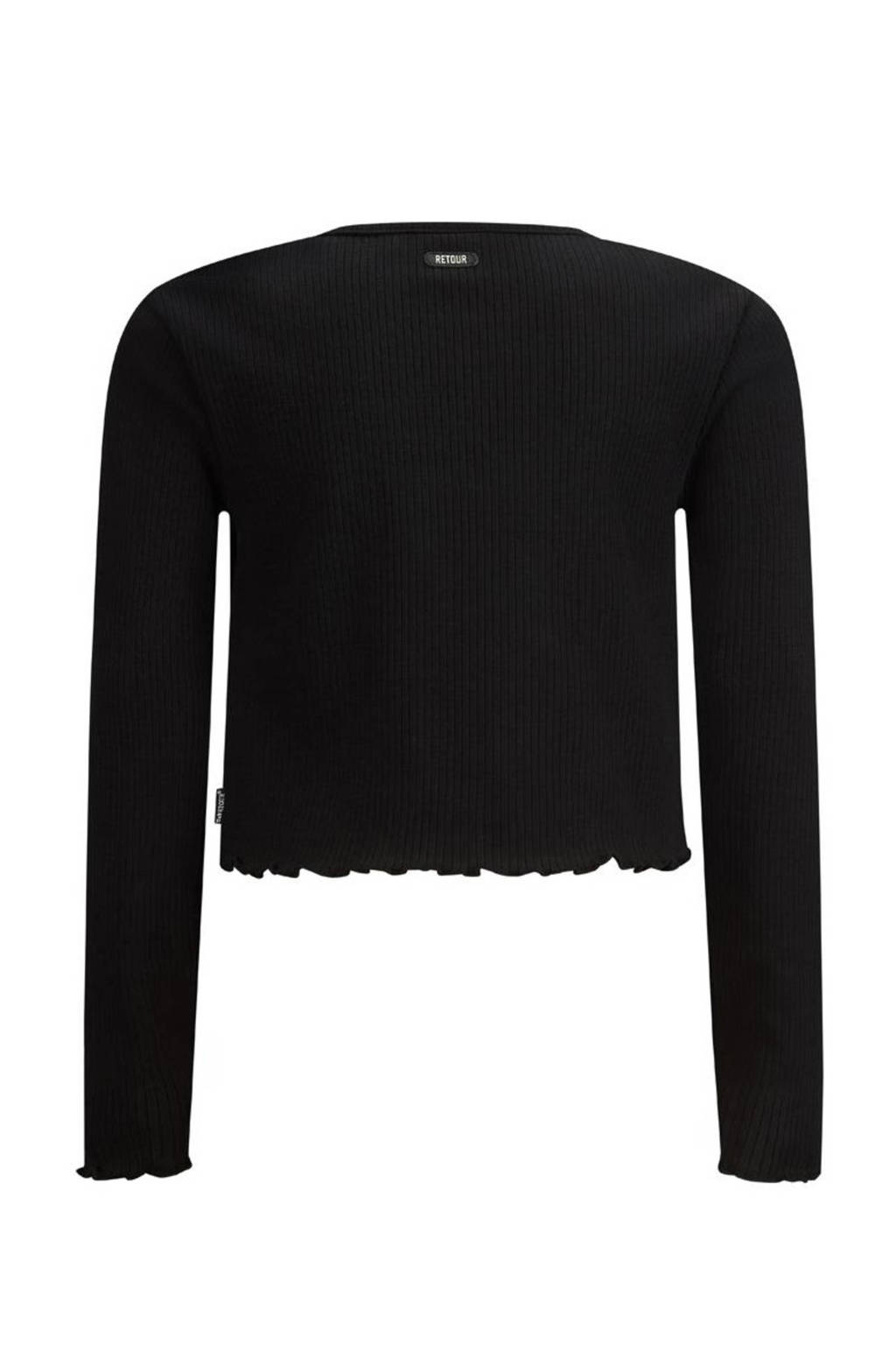 Retour Jeans longsleeve Pebbles met ruches zwart