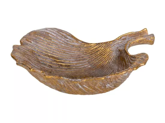 Feuille décorative dorée 10x10x2.5h