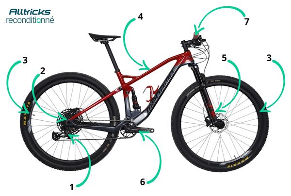 VTT Tout-Suspendu Mégamo Track 10 LTD Sram SX Eagle 12V 29' Rouge Noir 2022 - Produit Reconditionné