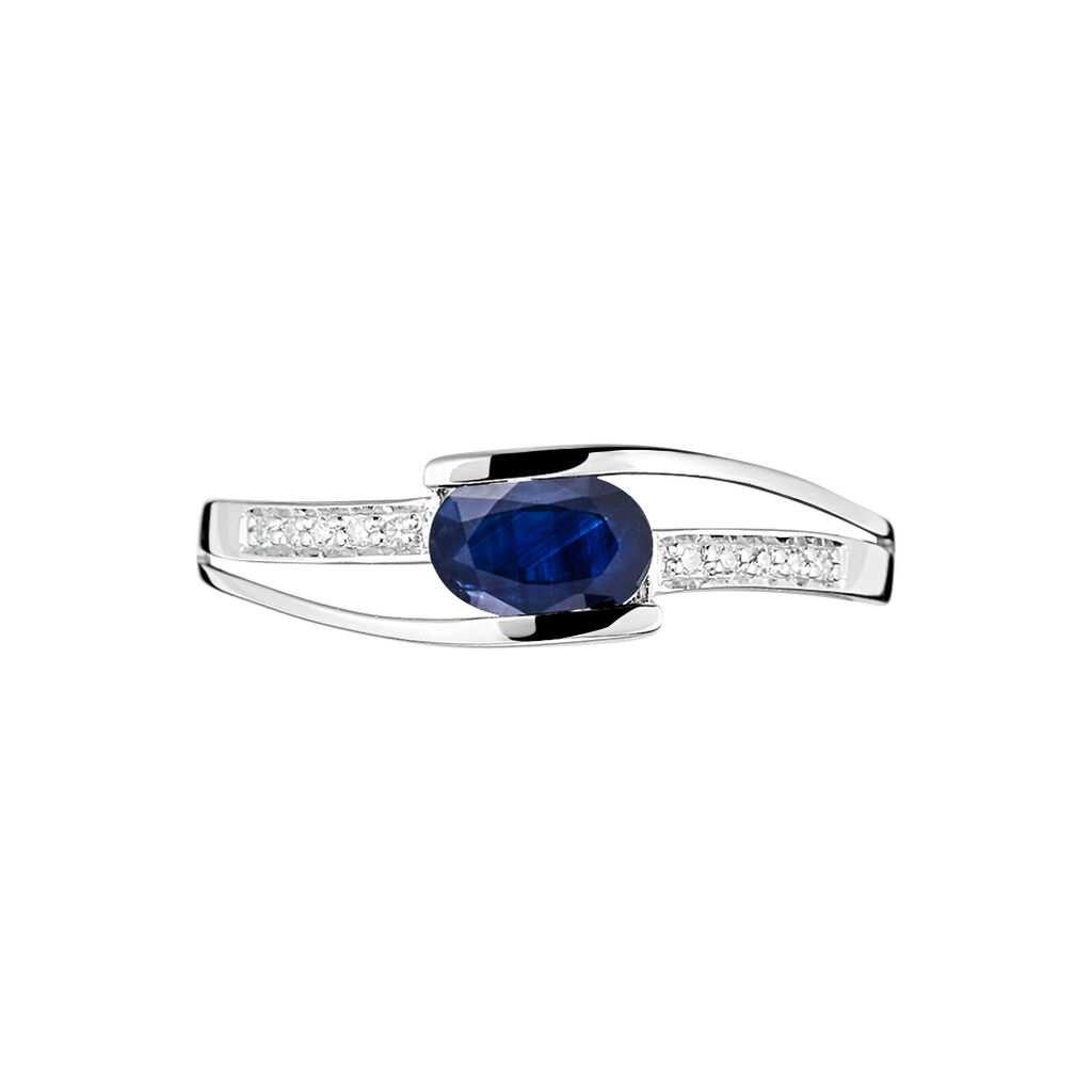Bague Viyan Or Blanc Saphir Et Diamant