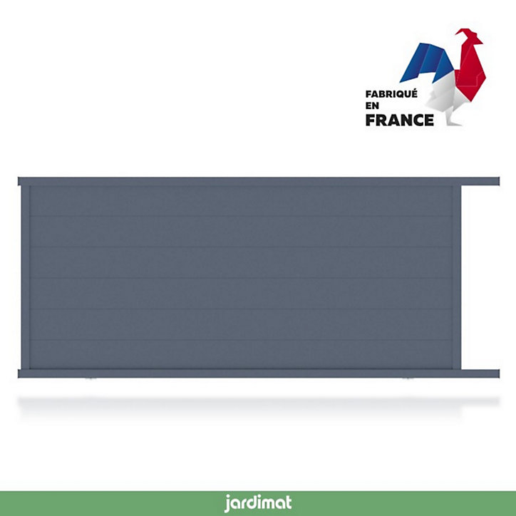 Portail Jardimat coulissant aluminium Chalon gris 7016 - 350 x h.160 cm