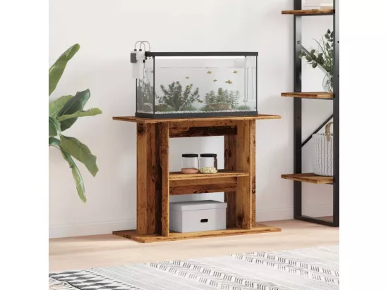 Support d'aquarium vieux bois 80x35x60 cm bois d'ingénierie