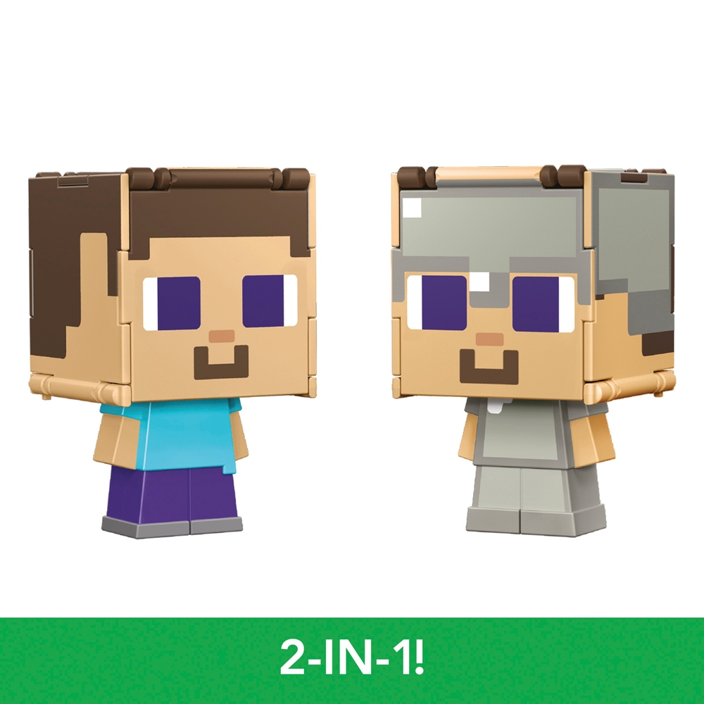 Minecraft 2-in-1 Steve und Steve Eisenrüstung Flippin Figuren
