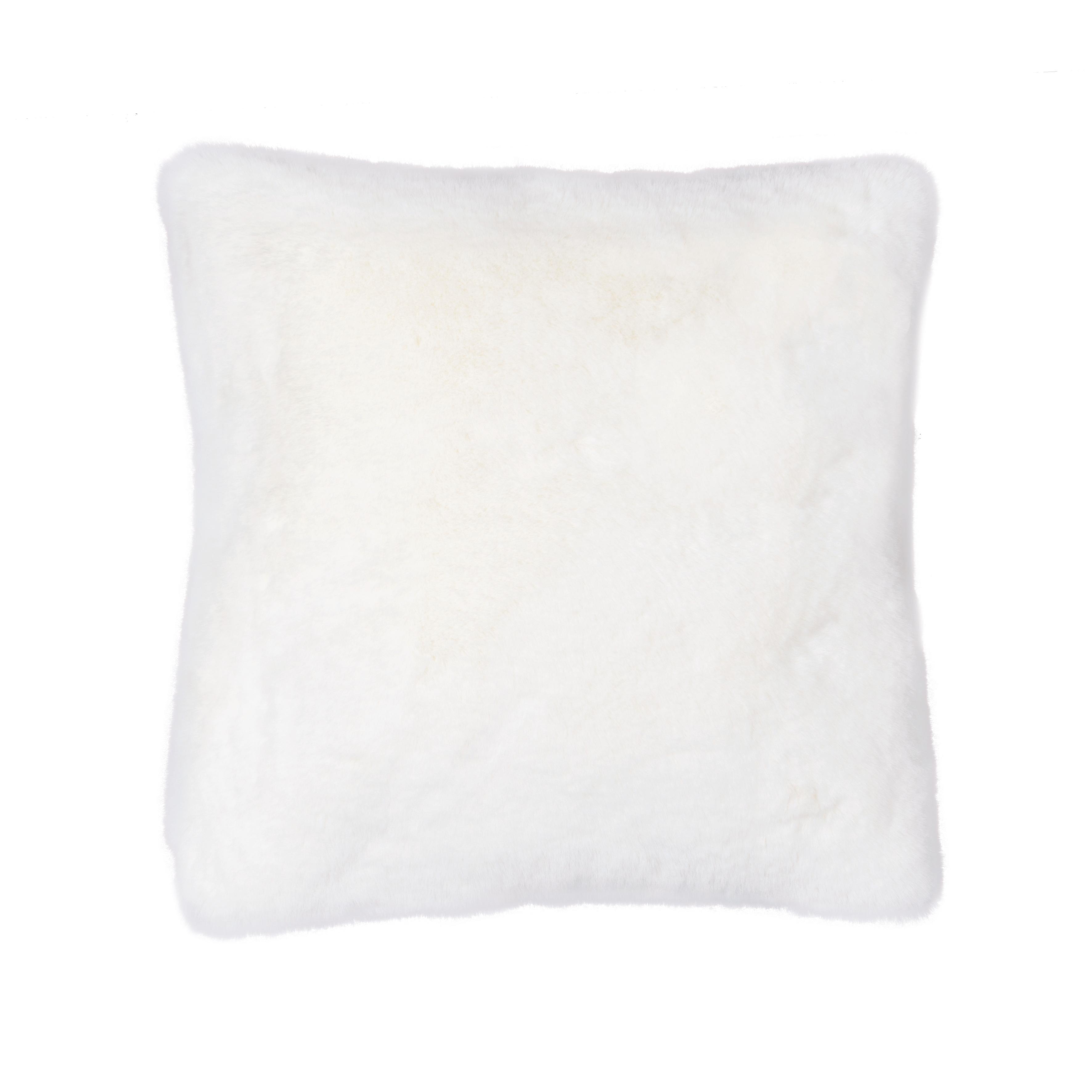 COUSSIN IMITATION PEAU LAPIN 40X40CM BLANC