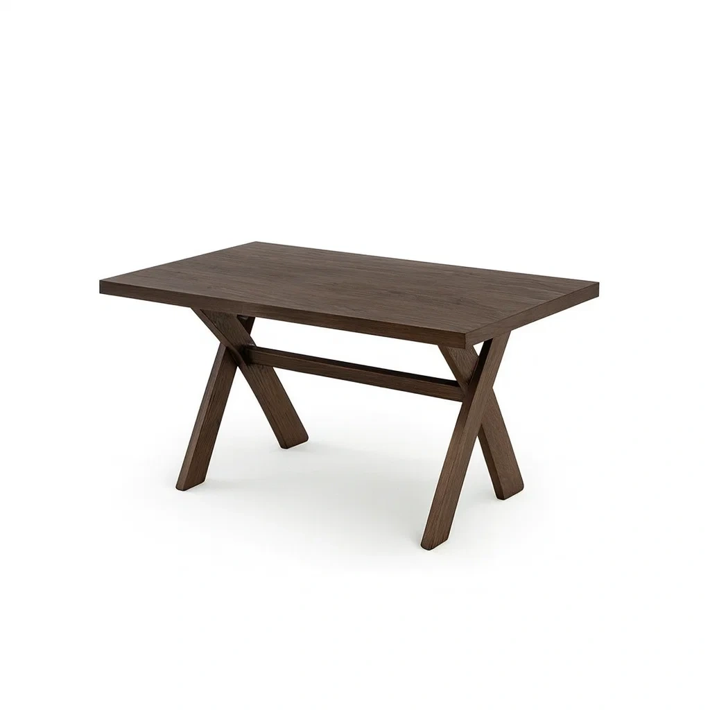 Table en bois massif marron 120 x 75 x 75 cm