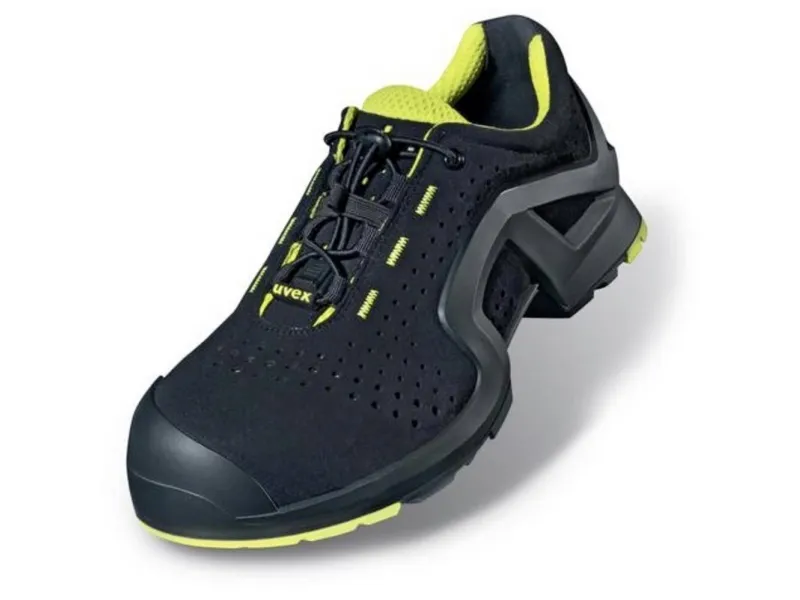 Uvex 85142, Unisex, Voksen, Sikkerhedssko, Lime, Sort, P, S1, ESD, SRC, Hurtig luk snørebånd