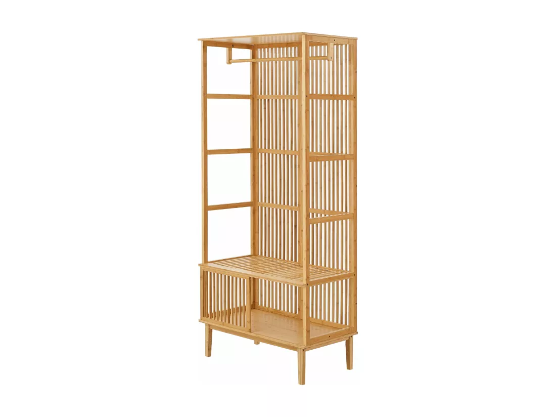 Portant à vêtements bambou bambou marron 80 x 45 x 185 cm 03_0008145