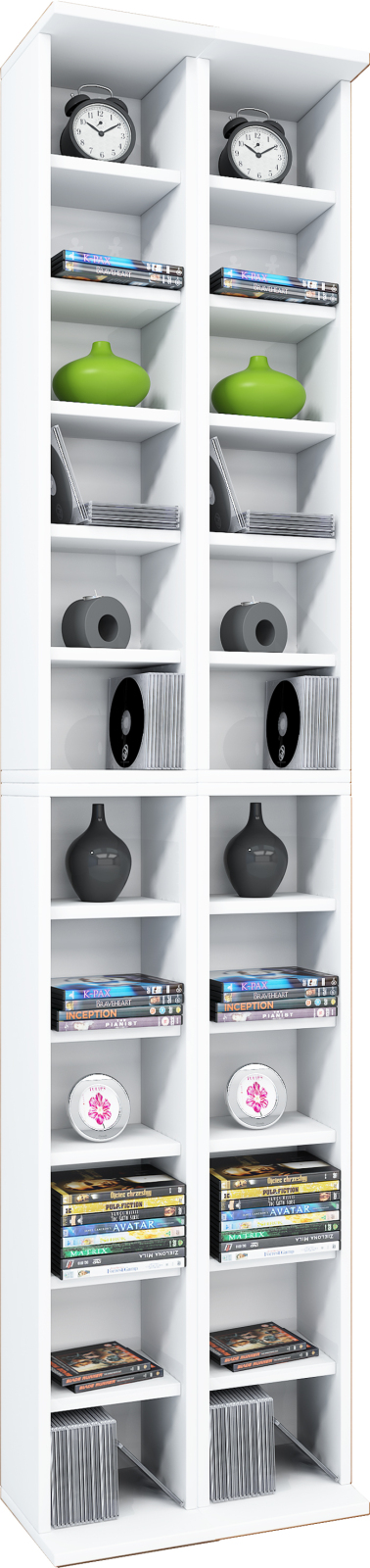 CD-Regal - weiß - 42 cm breit - für 408 CDs - erweiterbar