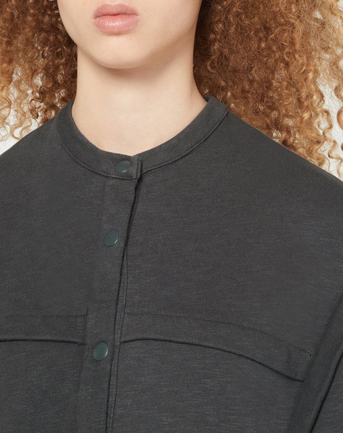 Galeries Lafayette Veste courte en Coton Léonor gris foncé