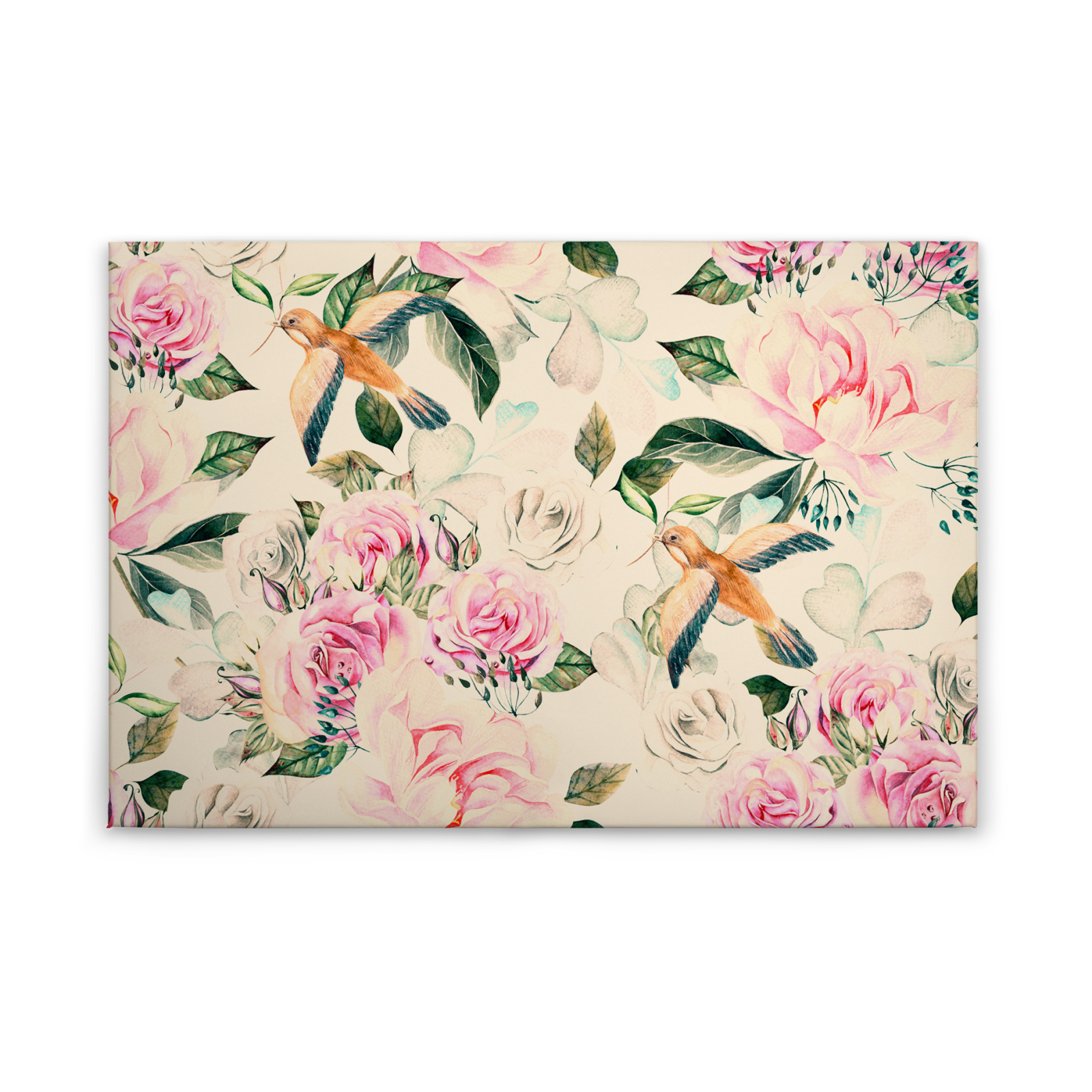 Leinwandbild BLUMEN - beige - 90x60 cm