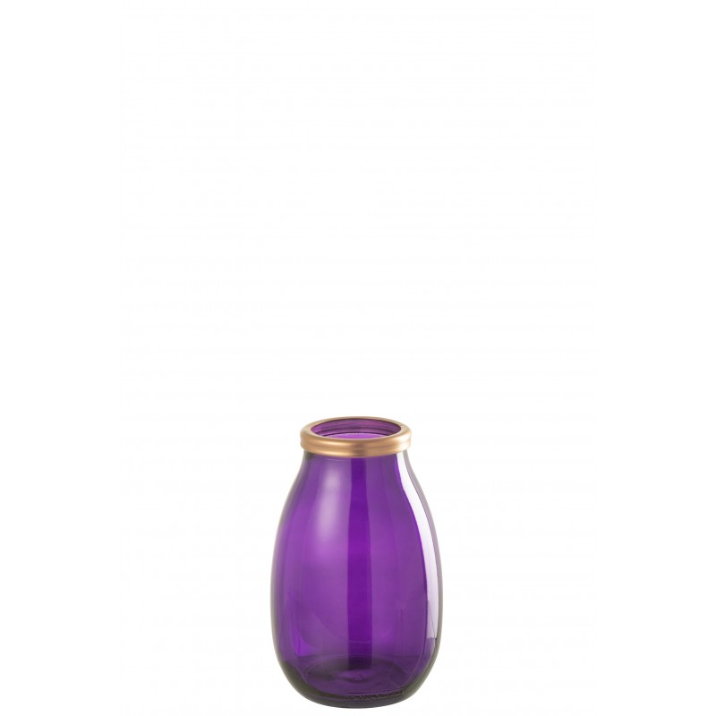 Vase en verre mauve 18x18x28 cm