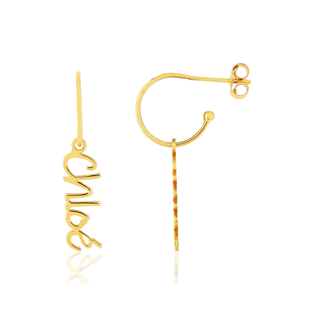 Boucles d'oreilles pendantes or jaune 375
