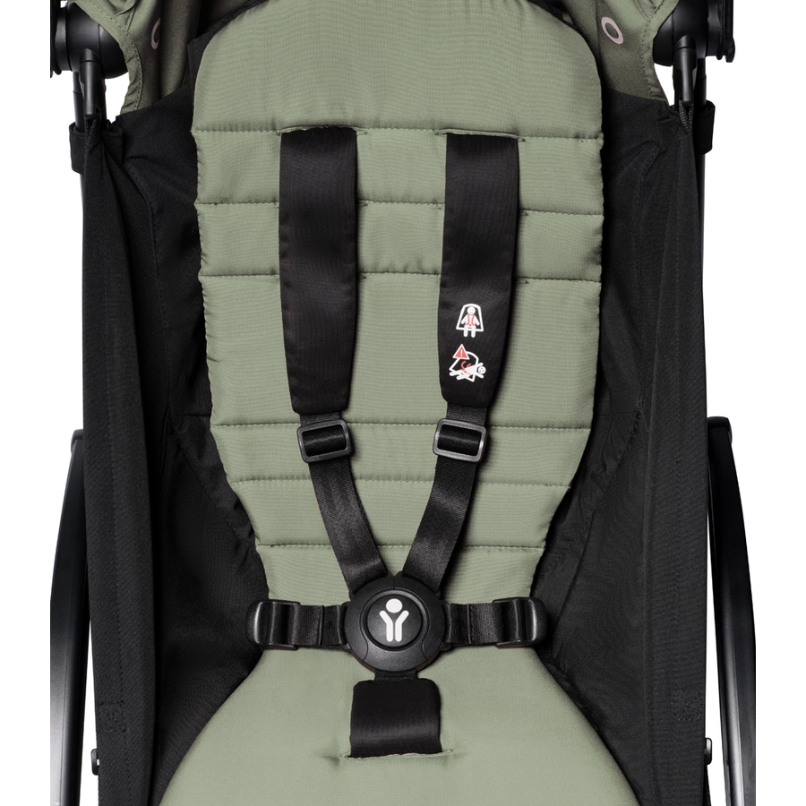 BABYZEN Kinderwagen YOYO2 6+ White mit Textilset Olive und Backpack YOYO Black