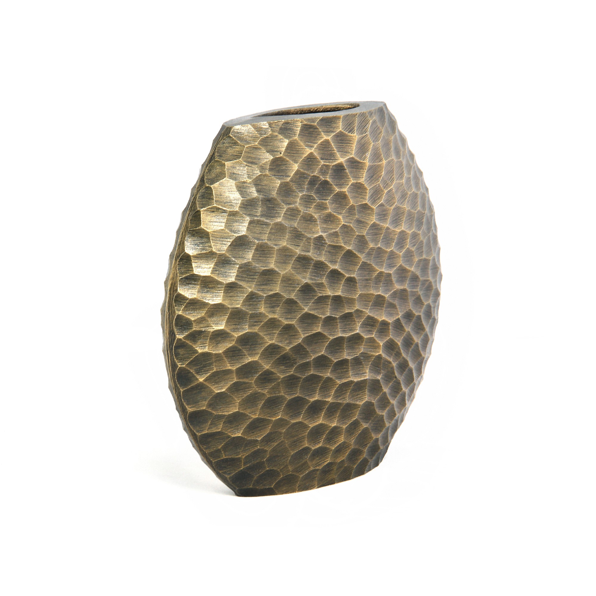 Vase 'Cialda', messing, T 7 cm, B 25 cm, H 22 cm von fischer's lagerhaus
