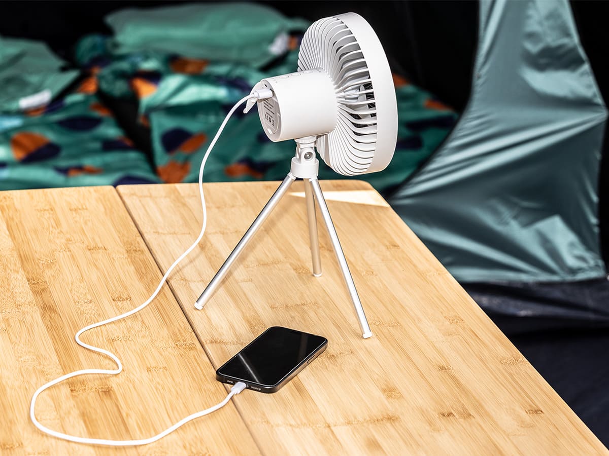 Skandika Solvind Campinglamp met ventilator - White