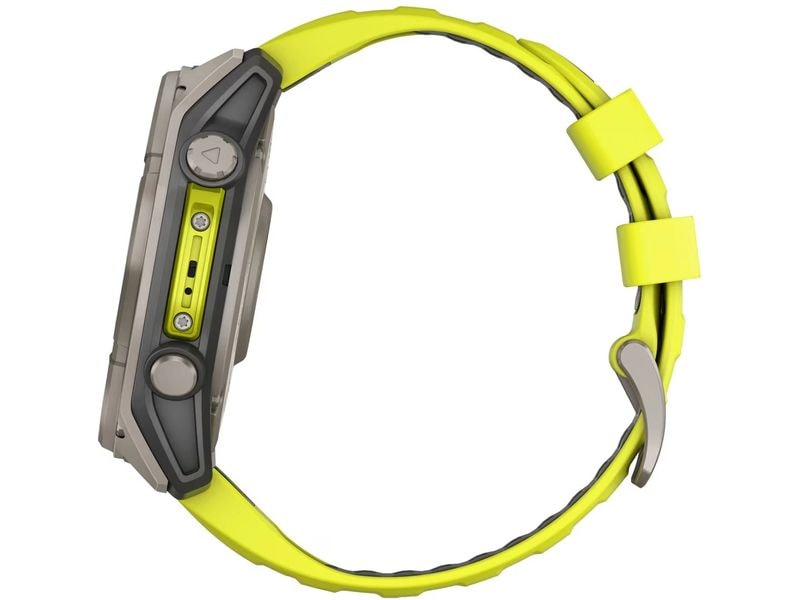GARMIN Sportuhr Fenix 8 Solar Sapphire, 51 mm Gelb GPS-Sportuhr