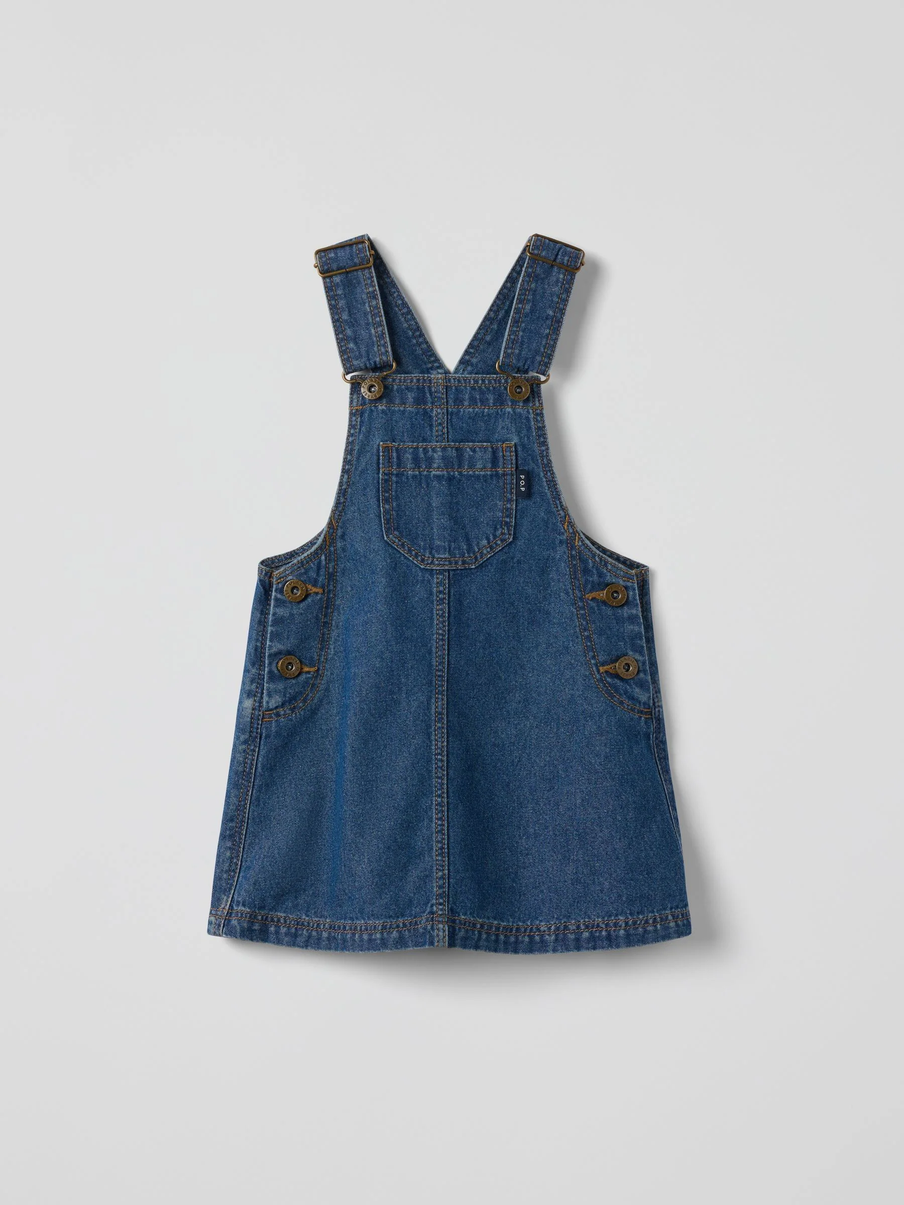 Polarn O. Pyret Cotton Denim Pinafore