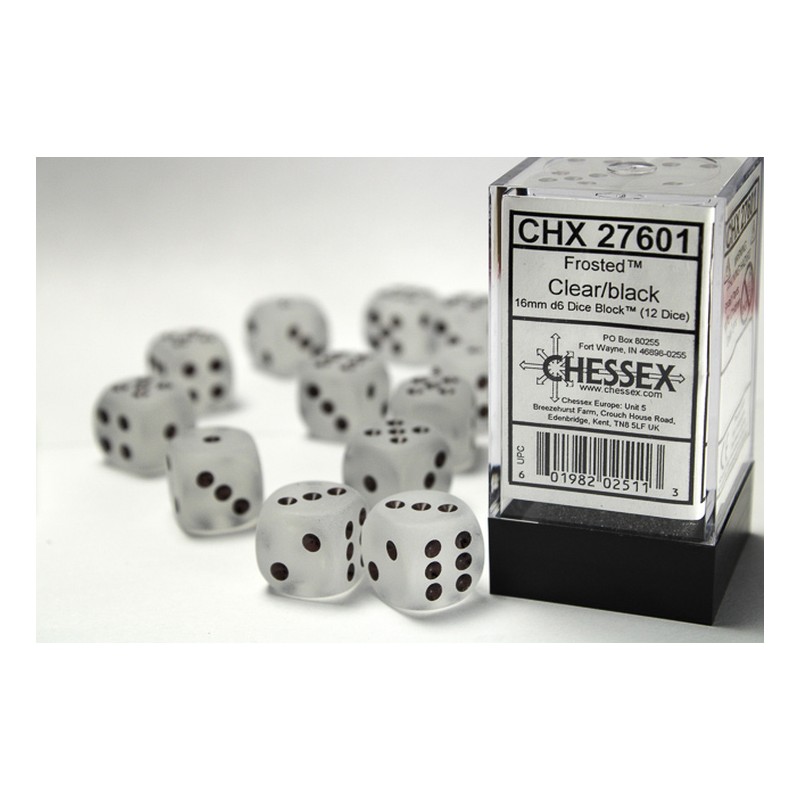 Pack de 12 dés D6 * givré * CLAIR