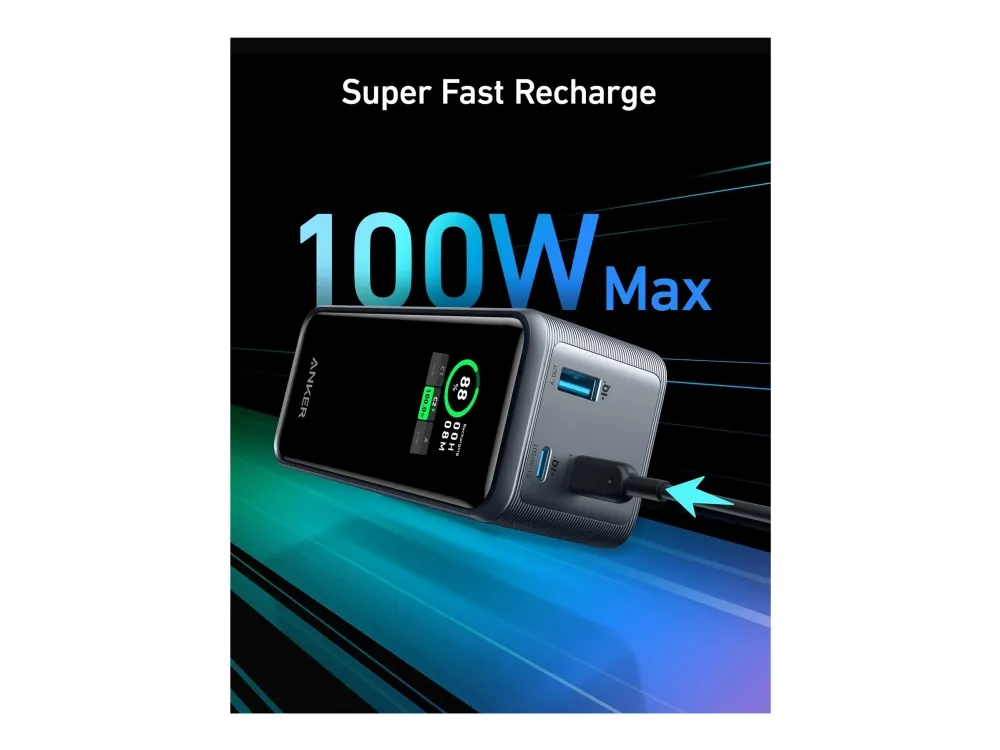 Anker Prime - Powerbank - 5 / 9 / 10 / 12 / 15 / 20 V - 200 Watt - 20000 mAh