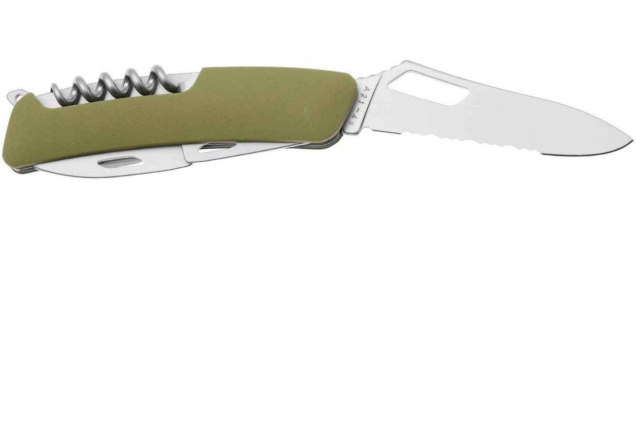 Swiza SH03 TR AM, KST.0036.1050, Olive, Zwitsers zakmes, partly serrated, 6 tools