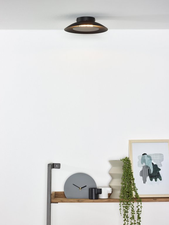 Lucide Foskal plafondlamp Ø21.5 LED zwart