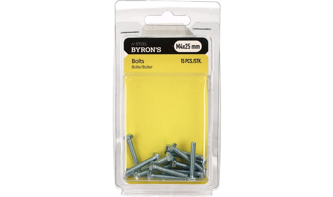 Bolte M4x25 mm - 15 stk.