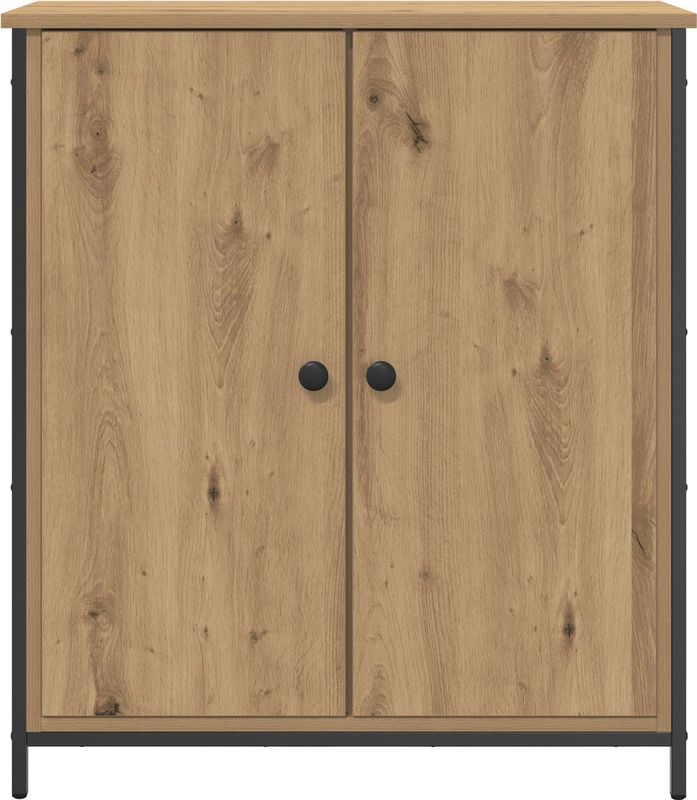 vidaXL - Dressoir - Hout en Staal - Artisan Eiken - 70x30x80 cm