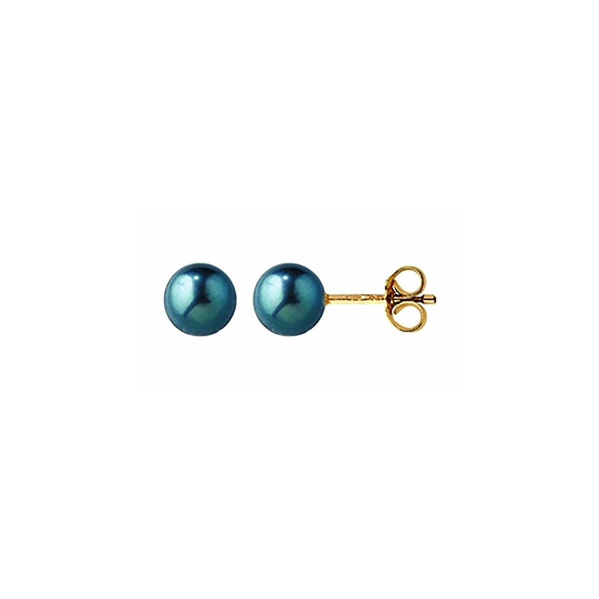 Boucles d'oreilles perles de culture teintées noires5/5,5 mm