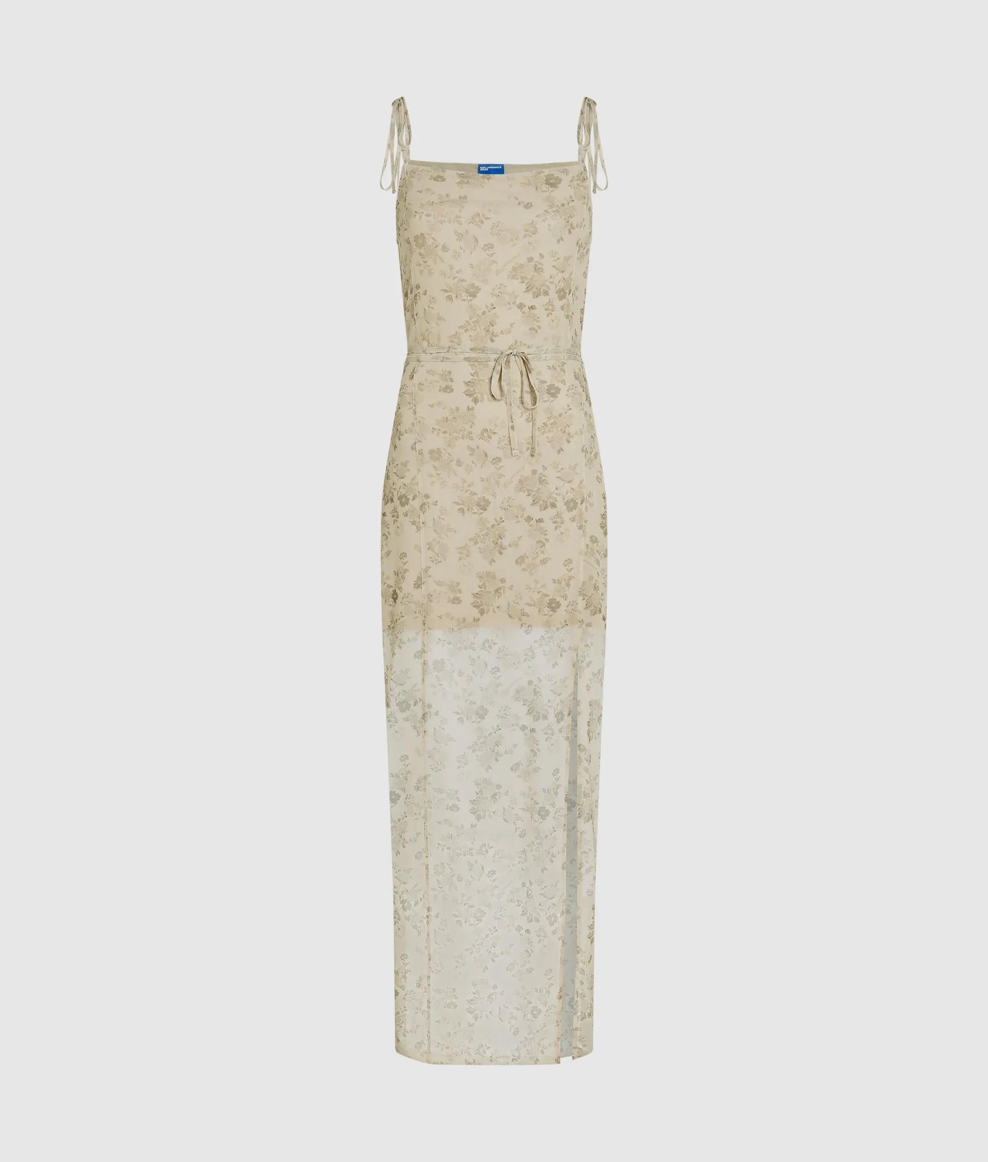 Maxi mesh Jurk met bloemmotief