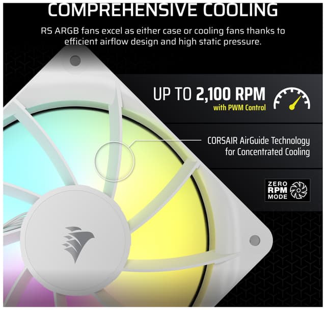 Corsair RS120 ARGB 120mm PWM blæser (3-pakke/hvid)