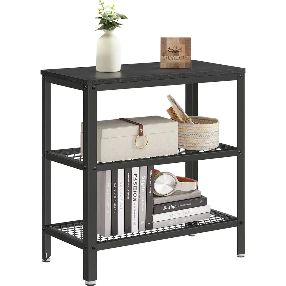 O'DADDY Industriële Wandtafel - 2 Gaasplanken - 60x30x60 cm - Zwart