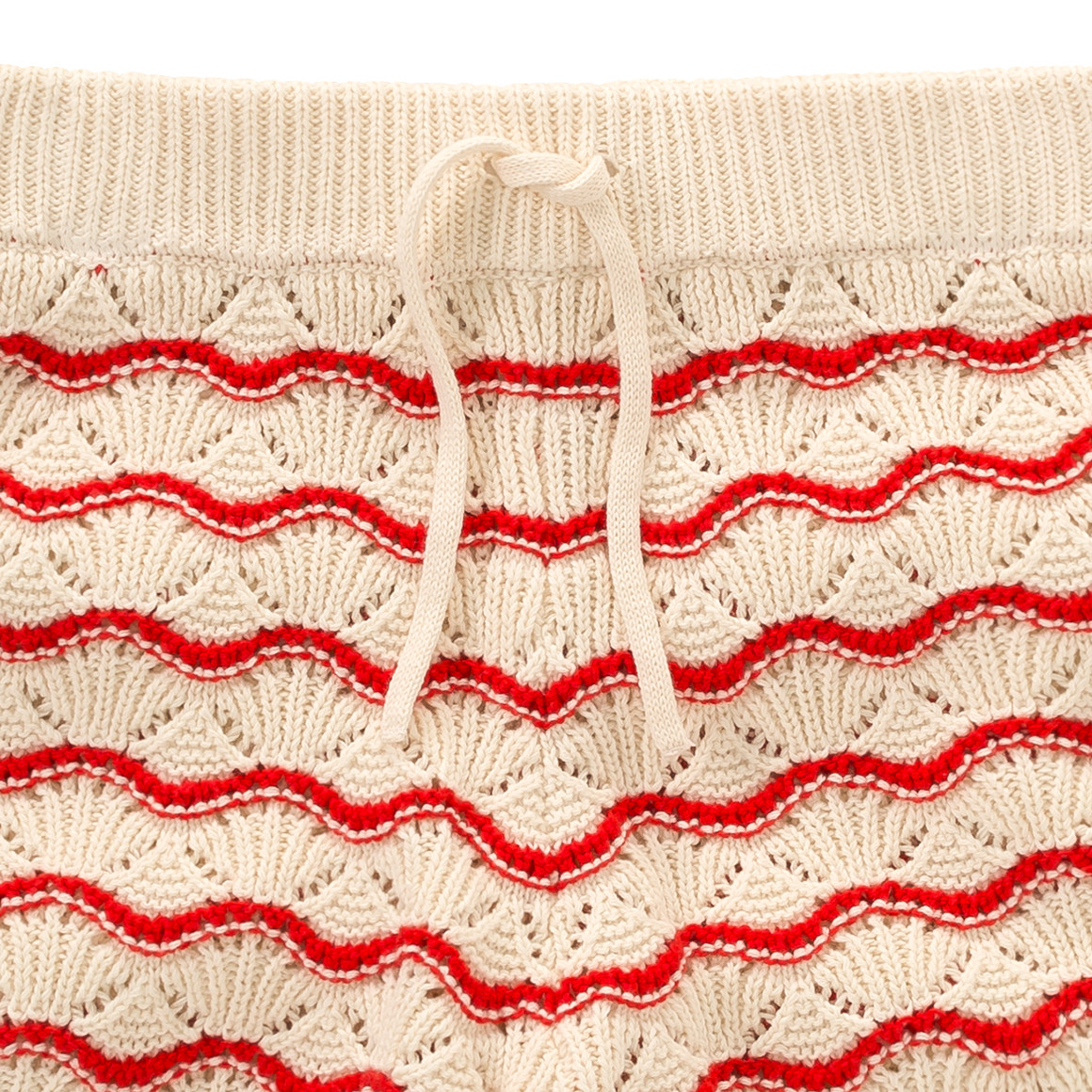 Jonas Nielsen Mädchen Strick-Shorts mit Streifen rot / hellbeige