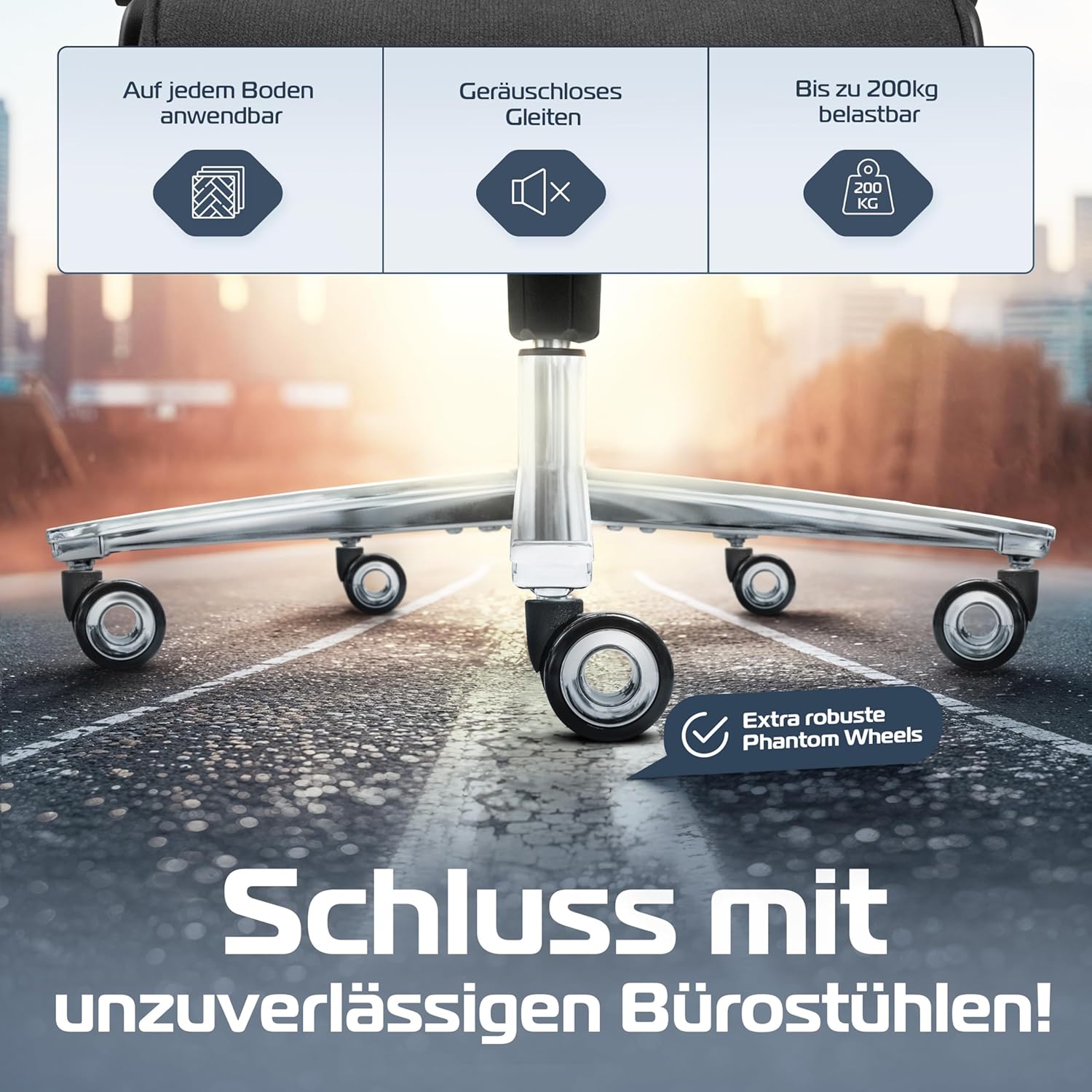 PowerSeat Bürostuhl Ergonomisch [TESTSIEGER] Schreibtischstuhl 100% individuell einstellbar | Büro Stuhl & Gaming Stuhl | Computerstuhl Home Office Chair Ergonomic | Drehstuhl 200 kg