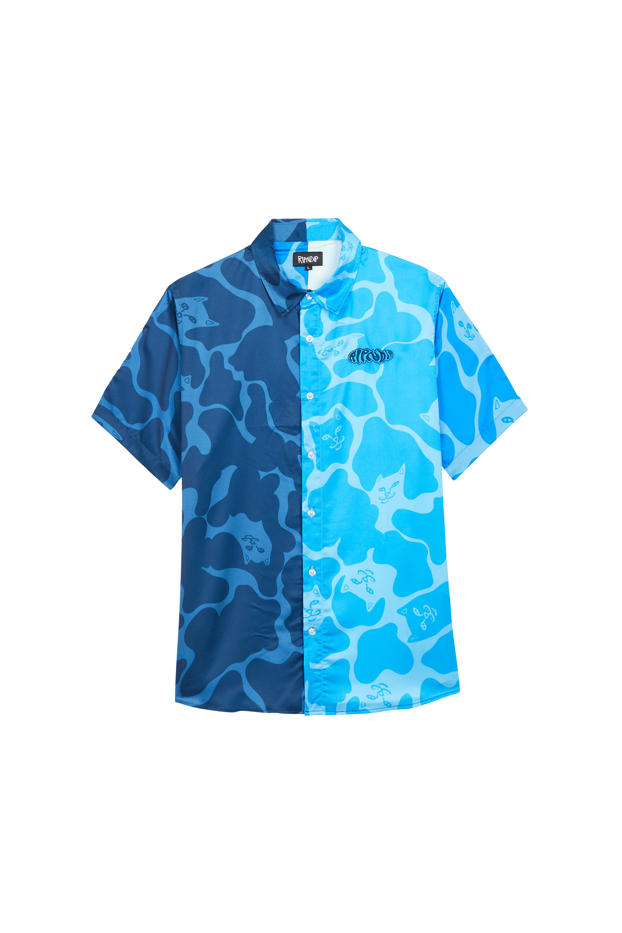 RIPNDIP Chemise col classique regular fit imprimée en coton SOHO Bleu