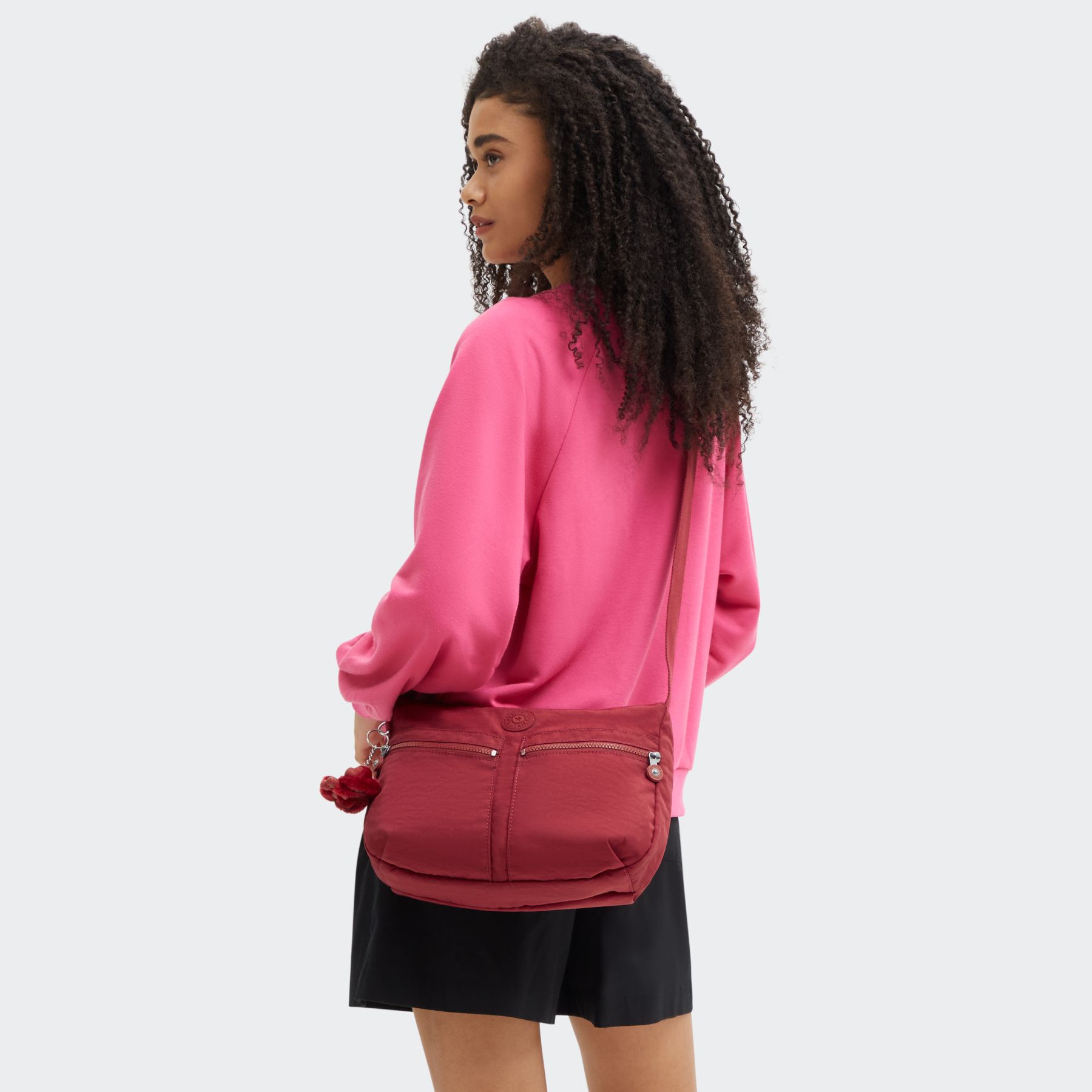 IZELLAH Sac Épaule à Bandoulière Taille Moyenne  - Funky Red