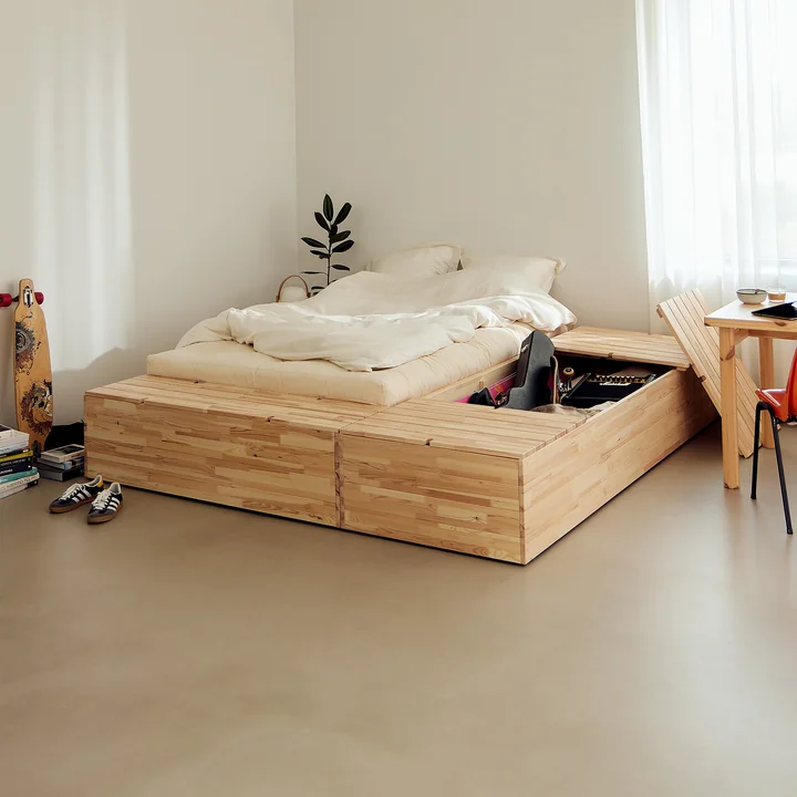 Karup Design - Basement Bett, 140 x 200 cm, Kiefer klar