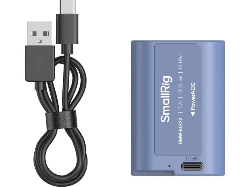 Smallrig Digitalkamera-Akku DMW-BLK22 USB-C Blau USB-C aufladbarer Kamera-Akku