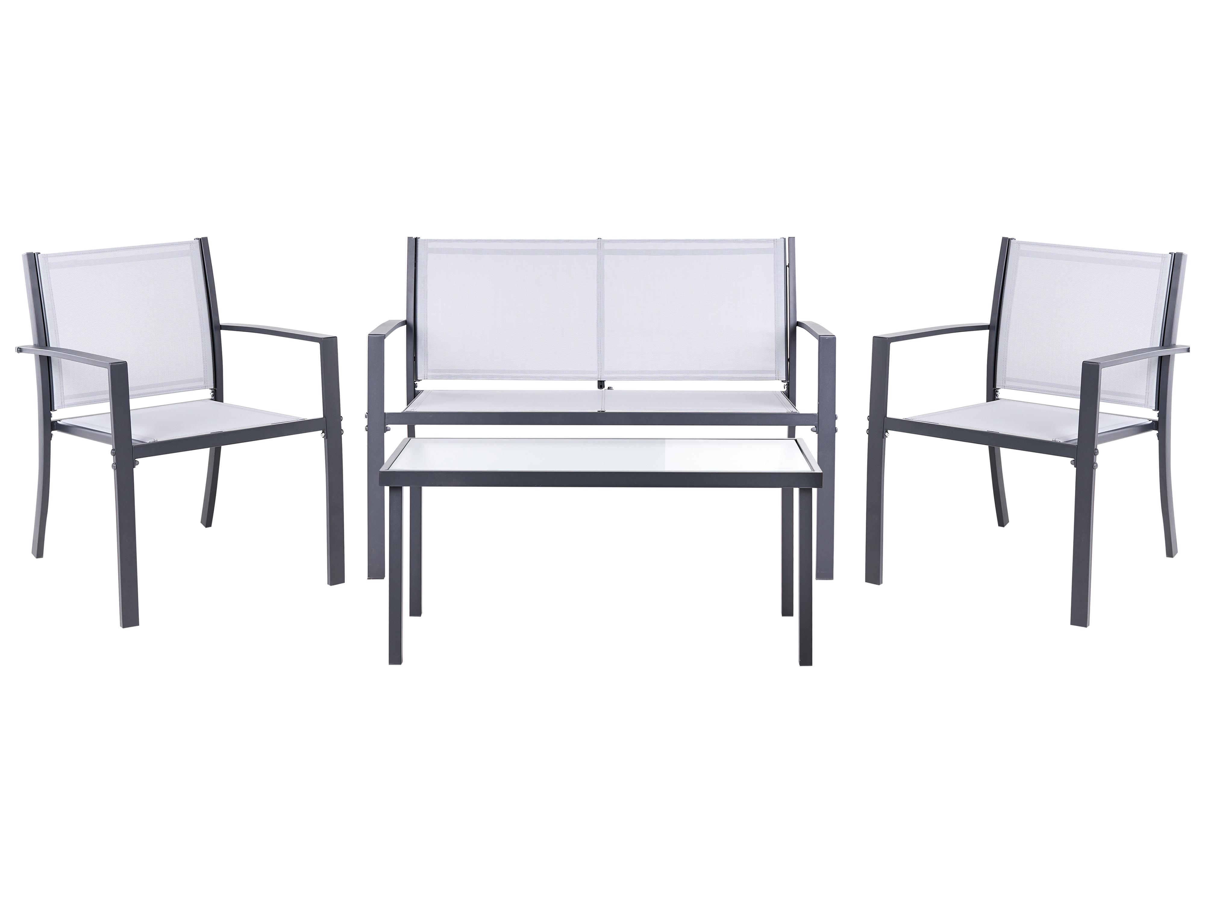 Loungeset met tafel 4-zits TAVOLETO Metaal Grijs