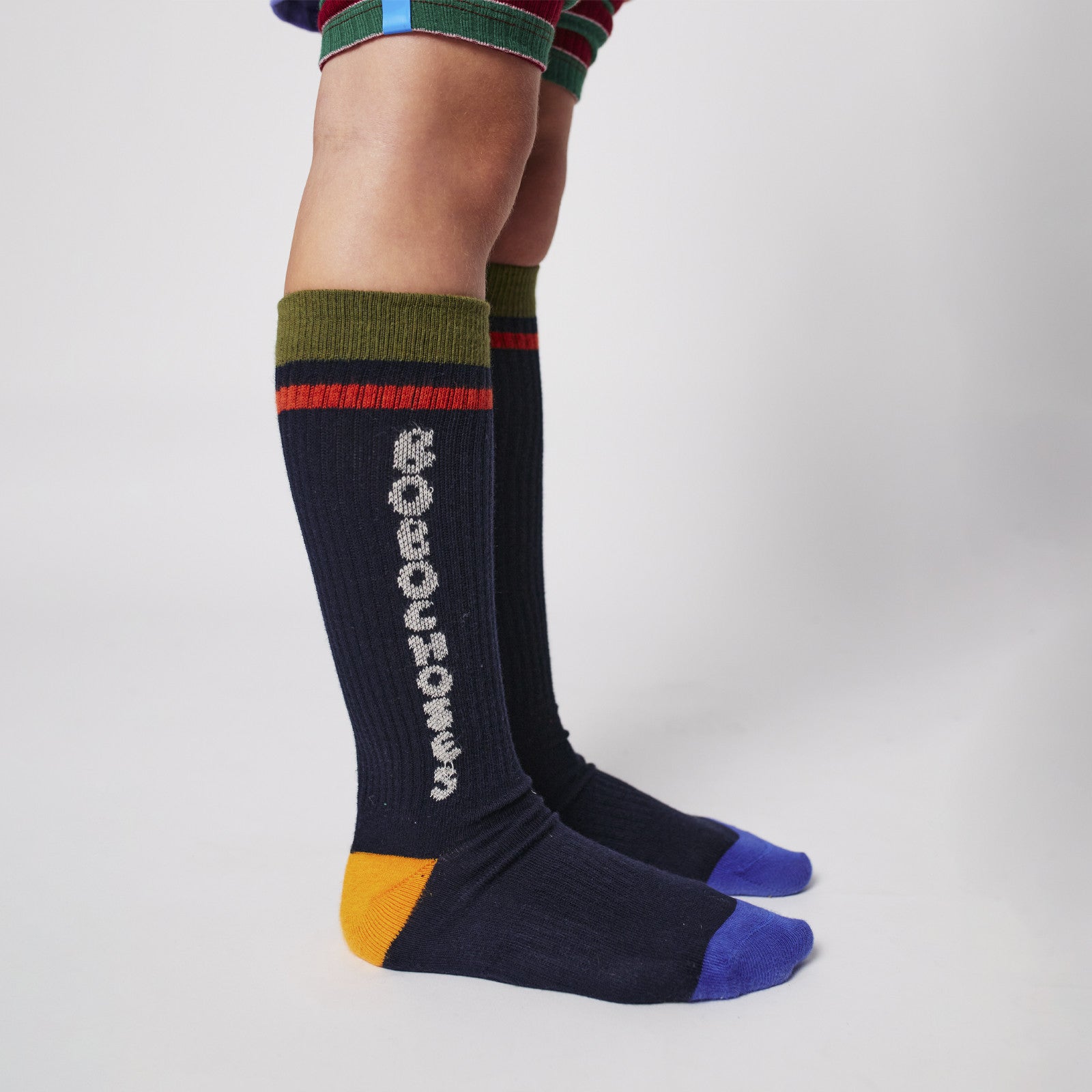 Socken Extra Lang Tic Tac Toe Navy Midnight Blue