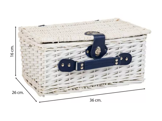 Panier pique-nique blanc 36x26x16h