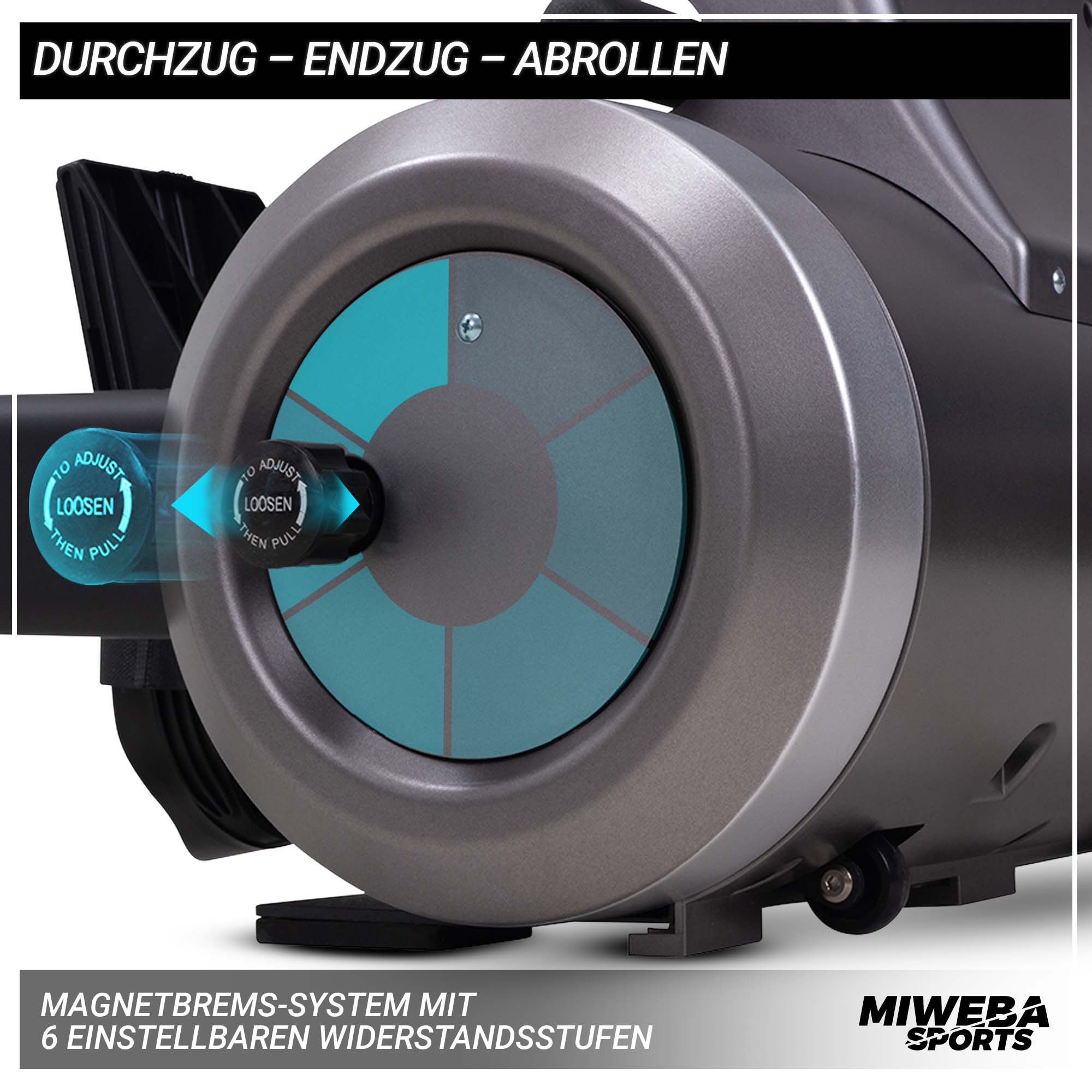 Miweba Sports Rudergerät MR100, Rudermaschine kompakt, Schaumstoff-Sitz, Display, Magnetbremse (Grau)