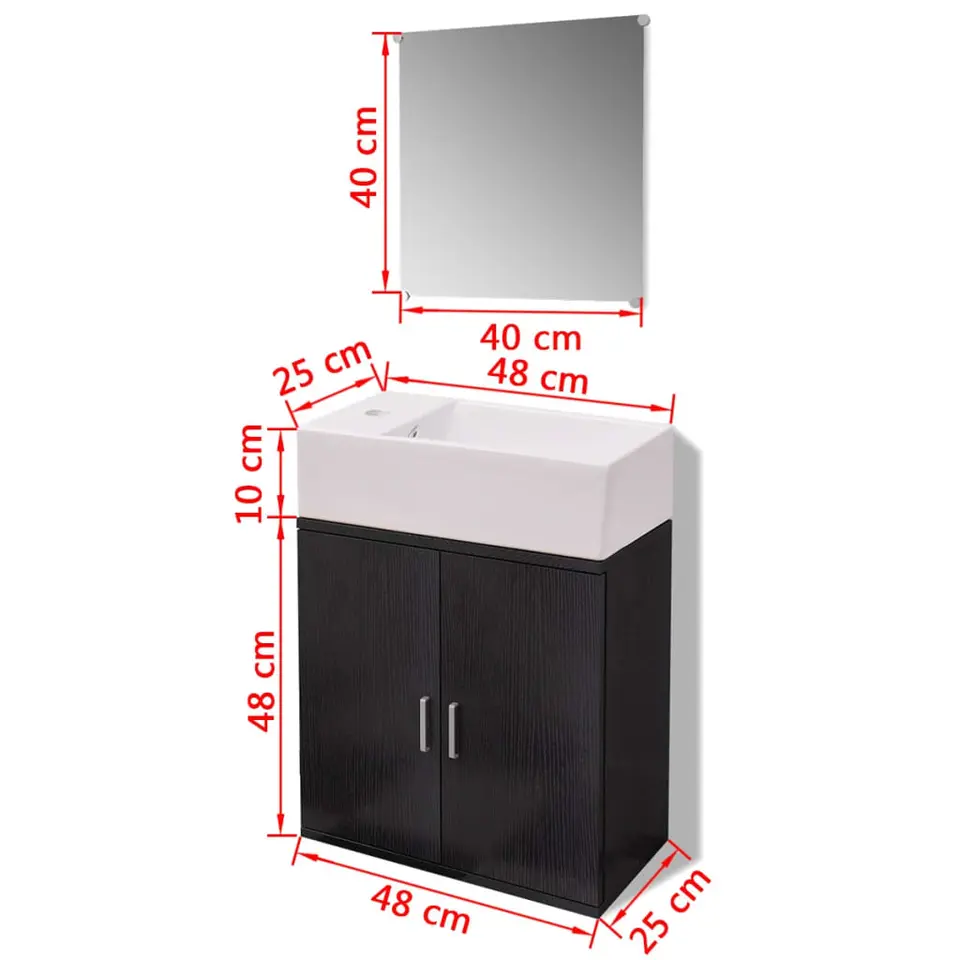 vidaXL - Badkamer Meubel - Zwart - Bewerkt hout