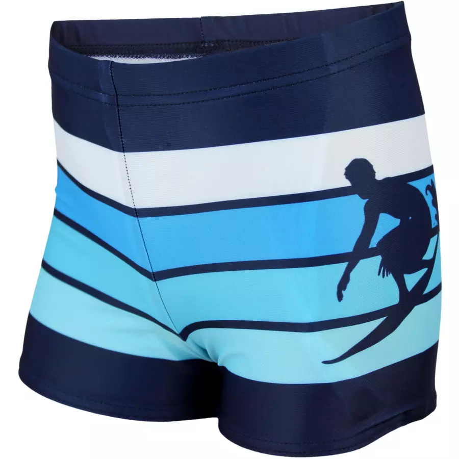 Aquarti Jungen Badehose Gestreift mit Motiven hellblau